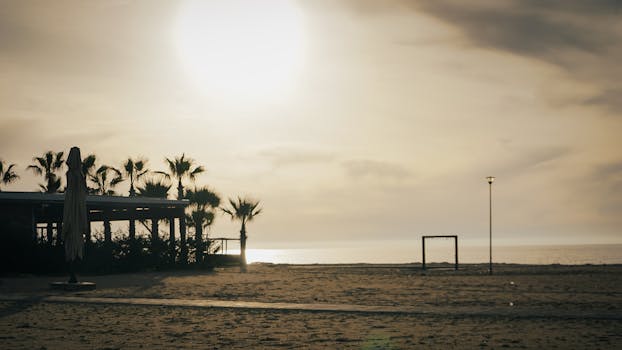 calm beach sunset