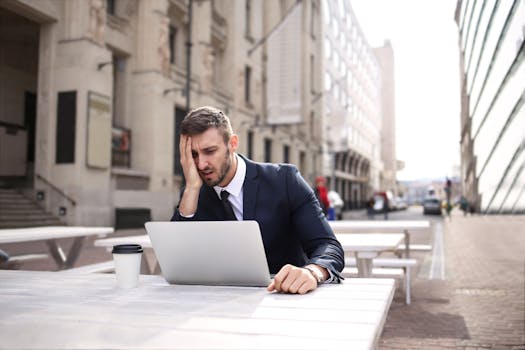 stressed professional working late