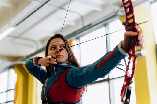 a person aiming for a target