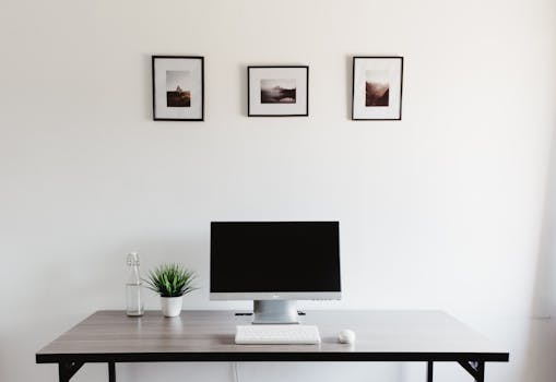 a balanced workspace with plants