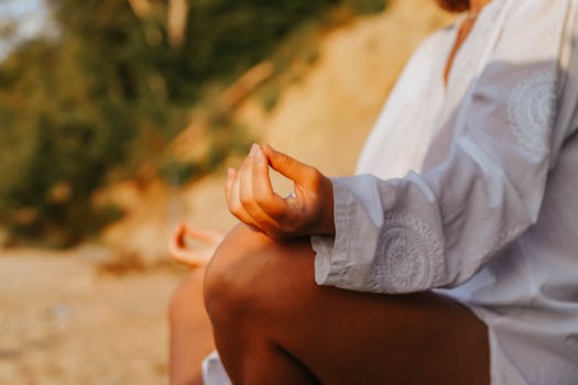 person practicing mindfulness in nature