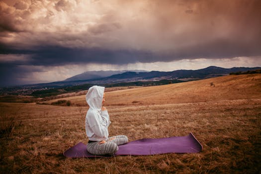 person meditating in a serene environment