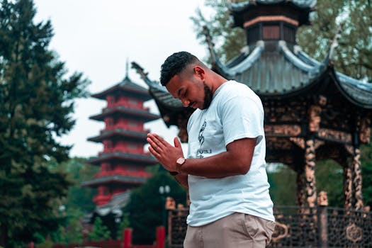 person practicing mindfulness outdoors