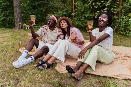 happy group of friends enjoying drinks