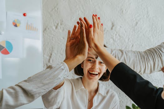 image of a supportive team celebrating achievements