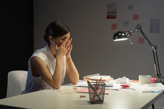 Image of a stressed professional at a desk